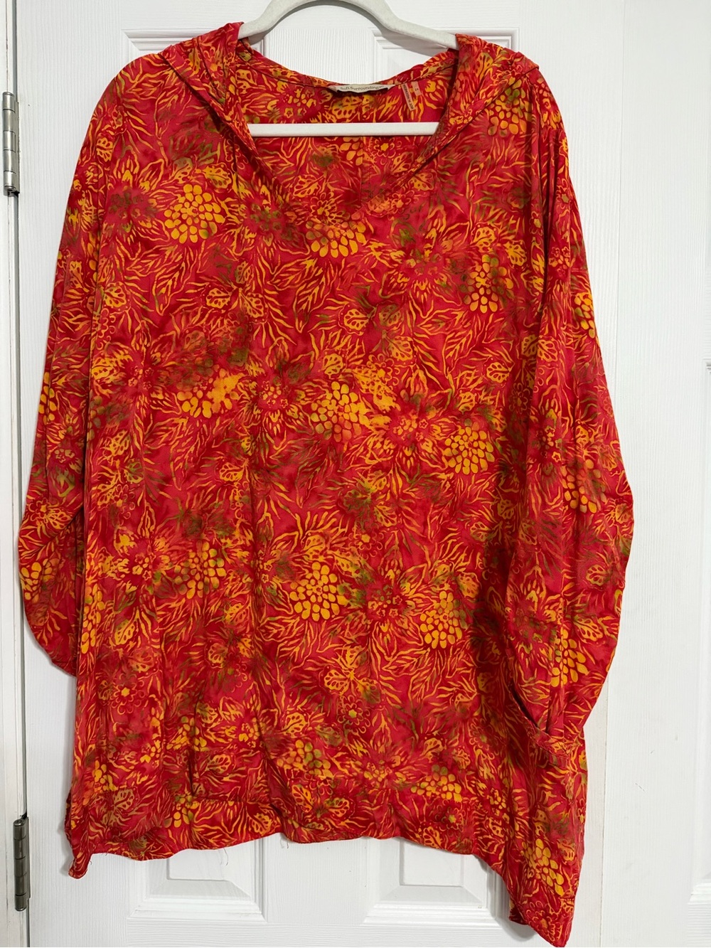 Soft surroundings Women's Floral hooded Tunic Top plus size 2X vacation